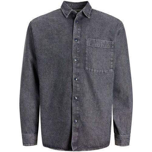 Kleidung Herren Langärmelige Hemden Jack & Jones 12237504 CREEK-GREY DENIM Grau