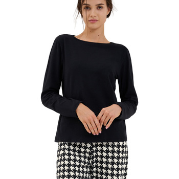 Kleidung Damen Pyjamas/ Nachthemden Lisca Pyjama-Top mit langen Ärmeln Mia Schwarz