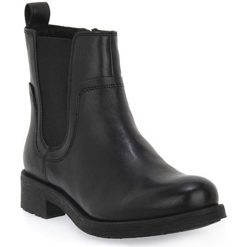 Schuhe Damen Ankle Boots Geox RAWELLE A Schwarz