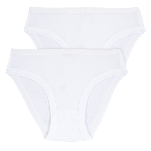 Unterwäsche Mädchen Damenslips Petit Bateau A0AA3 X2 Weiss