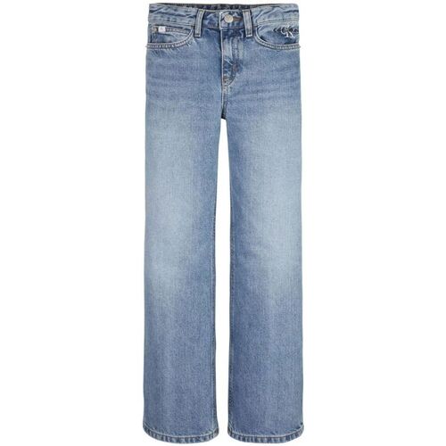 Kleidung Mädchen Jeans Calvin Klein Jeans IG0IG02065 WIDE-1AA AUTHENTIC LIGHT BLUE Blau