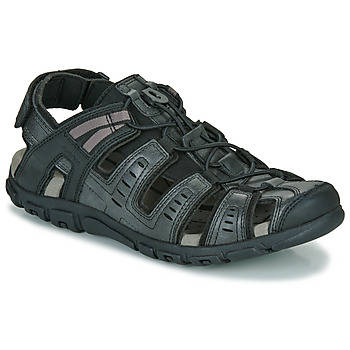 Schuhe Herren Sandalen / Sandaletten Geox UOMO SANDAL STRADA Schwarz