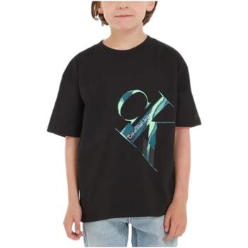 Kleidung Jungen T-Shirts Calvin Klein Jeans  Schwarz