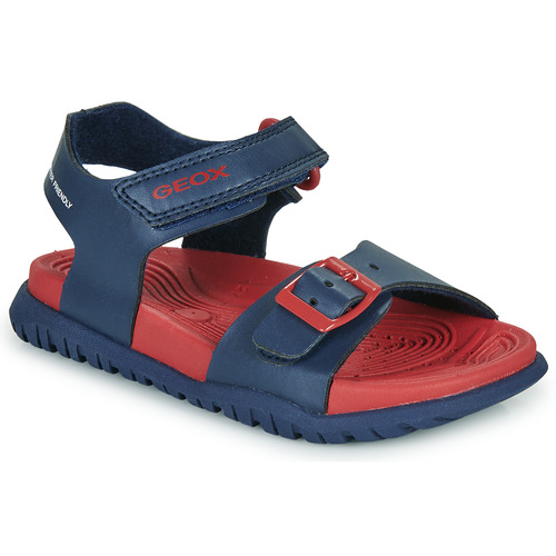 Schuhe Jungen Sandalen / Sandaletten Geox J SANDAL FUSBETTO BO Marine / Rot