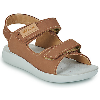 Schuhe Jungen Sandalen / Sandaletten Geox J SANDAL LIGHTFLOPPY Braun / Weiss