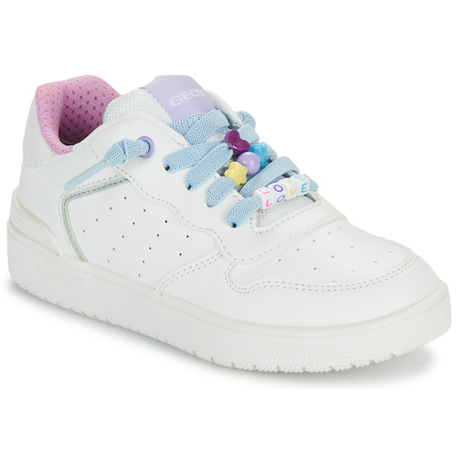 Schuhe Mädchen Sneaker Low Geox J WASHIBA GIRL Weiss / Multicolor