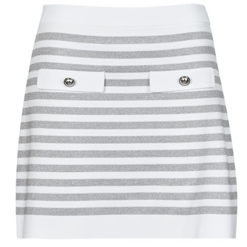 Kleidung Damen Röcke MICHAEL Michael Kors ECO MINI SKIRT WITH PKT Weiss / Silbern