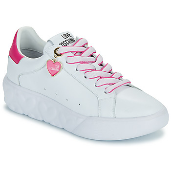 Schuhe Damen Sneaker Low Love Moschino FUXIA HEART+GOLD Weiss / Rosa