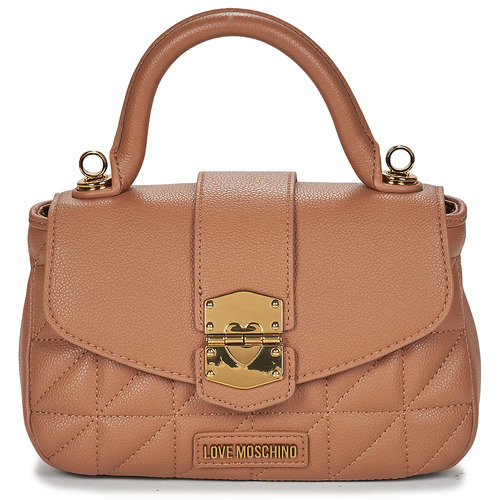 Taschen Damen Handtasche Love Moschino CLICK HEART Cognac