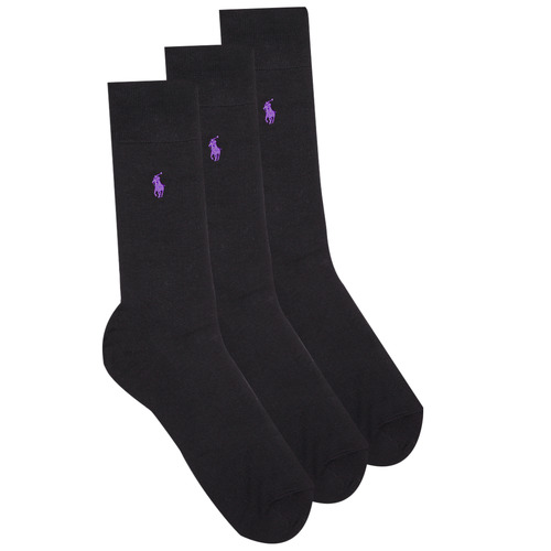 Accessoires Socken & Strümpfe Polo Ralph Lauren ASX91-MERCERIZED-SOCKS-3 PACK Schwarz