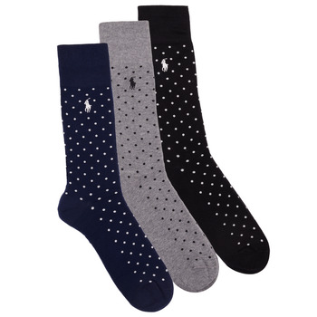 Accessoires Socken & Strümpfe Polo Ralph Lauren 86255PK-3PK DOT-CREW SOCK-3 PACK Schwarz / Grau / Marine