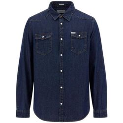 Kleidung Herren Langärmelige Hemden Guess M3YH02 D53O1 EMERSON-EMES Blau