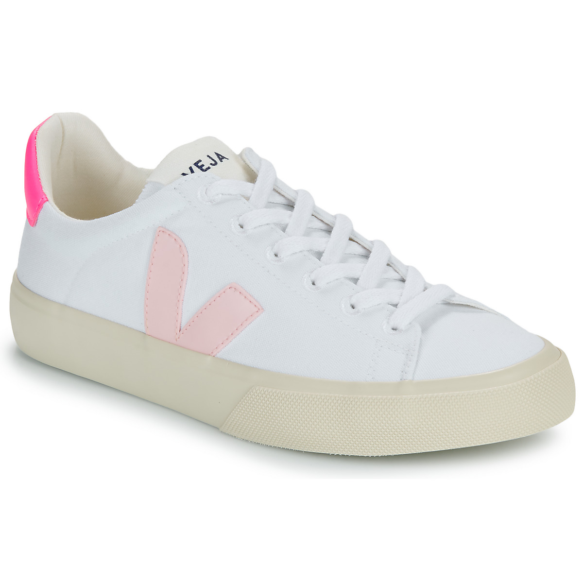 Schuhe Damen Sneaker Low Veja CAMPO CANVAS Weiss / Rosa