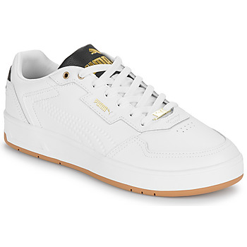 Schuhe Herren Sneaker Low Puma Court Classic Lux Weiss / Schwarz / Goldfarben