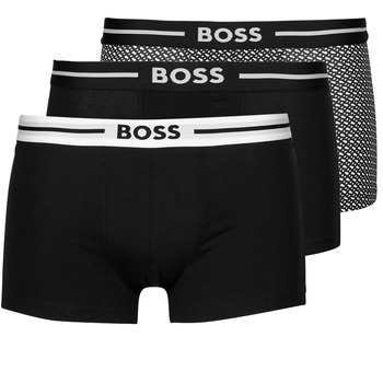 Unterwäsche Herren Boxer BOSS Trunk 3P Bold Design Schwarz