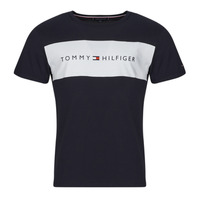 Kleidung Herren T-Shirts Tommy Hilfiger SS T-SHIRT BLOCK LOGO Marine / Weiss