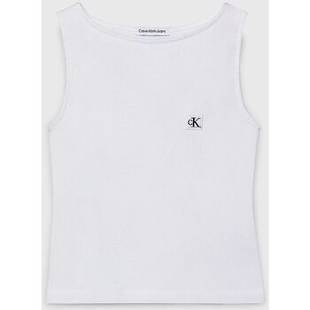 Kleidung Mädchen Tops Calvin Klein Jeans IG0IG02488 TANK TOP-YAF BRIGHT WHITE Weiss