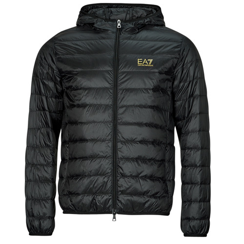 Kleidung Herren Daunenjacken Emporio Armani EA7 CORE IDENTITY DOWN JACKET HD Schwarz / Gold