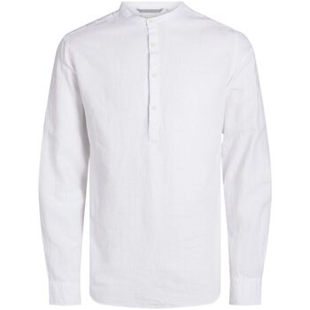 Kleidung Herren Langärmelige Hemden Jack & Jones 12251025 MAZE-BRIGHT WHITE Weiss