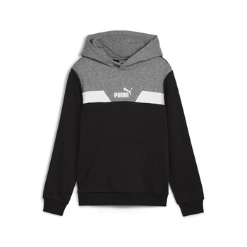 Kleidung Jungen Sweatshirts Puma POWER COLORBLOCK HOODIE TR Schwarz / Weiss