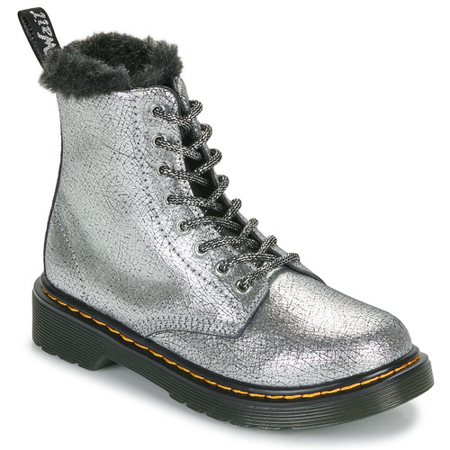 Schuhe Mädchen Boots Dr. Martens 1460 Serena J Silver Distressed Foil Silbern