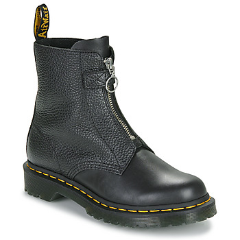 Schuhe Damen Boots Dr. Martens 1460 Pascal Frnt Zip Black Wanama & Black Milled Nappa Schwarz