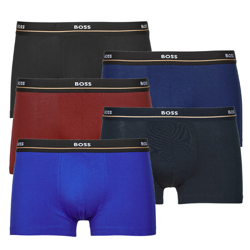 Unterwäsche Herren Boxer BOSS Trunk 5P Essential Schwarz / Blau / Bordeaux