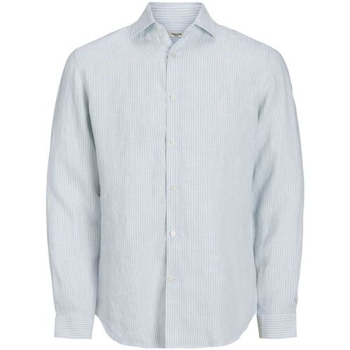 Kleidung Herren Langärmelige Hemden Jack & Jones 12251673 PARKER LINEN-SKYWAY Blau