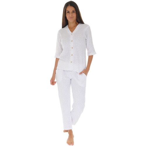 Kleidung Damen Pyjamas/ Nachthemden Pilus ELEONORE Weiss