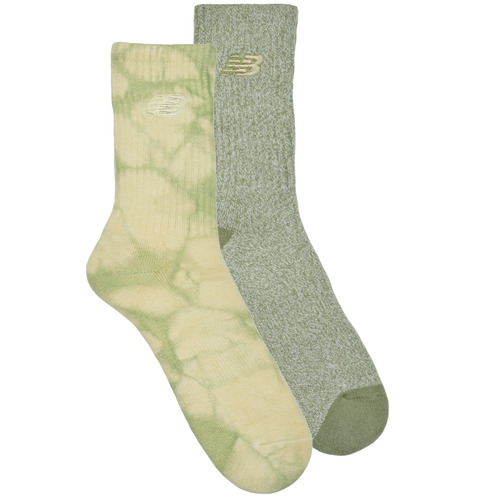 Accessoires Socken & Strümpfe New Balance TIE DYE MIDCALF SOCKS 2 PACK Kaki / Beige