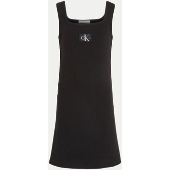 Kleidung Mädchen Kleider Calvin Klein Jeans IG0IG02471 RIB CAGE TANK DRESS-BEH BLACK Schwarz