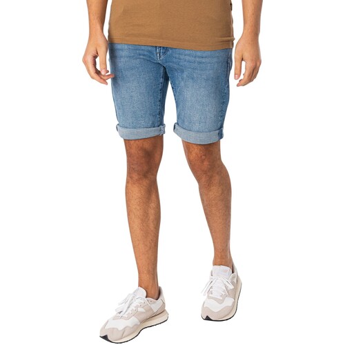 Kleidung Herren Shorts / Bermudas G-Star Raw 3301 Schmale Jeansshorts Blau