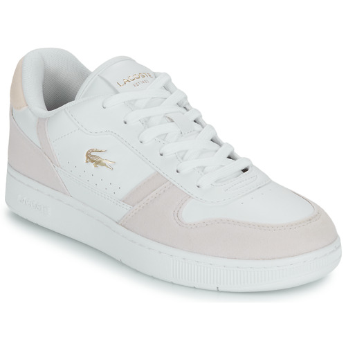 Schuhe Mädchen Sneaker Low Lacoste T-CLIP Weiss / Beige