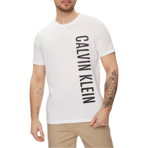 Kleidung Herren Langärmelige Polohemden Calvin Klein Jeans KM0KM00998 Weiss