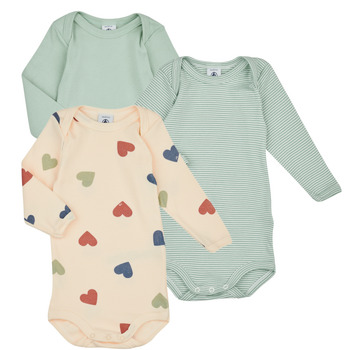 Kleidung Kinder Pyjamas/ Nachthemden Petit Bateau BODY US ML PACK X3 Grün