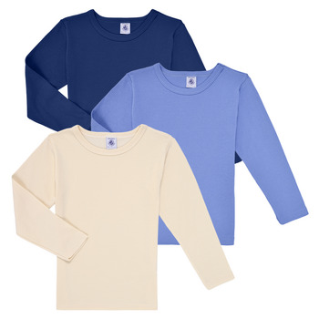 Kleidung Jungen Langarmshirts Petit Bateau LOT MANCHES LONGUES X3 Marine