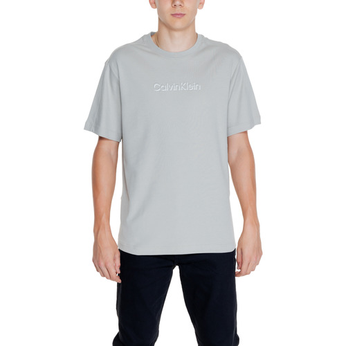 Kleidung Herren Langärmelige Polohemden Calvin Klein Jeans SHADOW EMBOSSED LOGO K10K113105 Grau