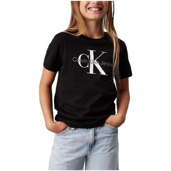 Kleidung Jungen T-Shirts Calvin Klein Jeans  Schwarz