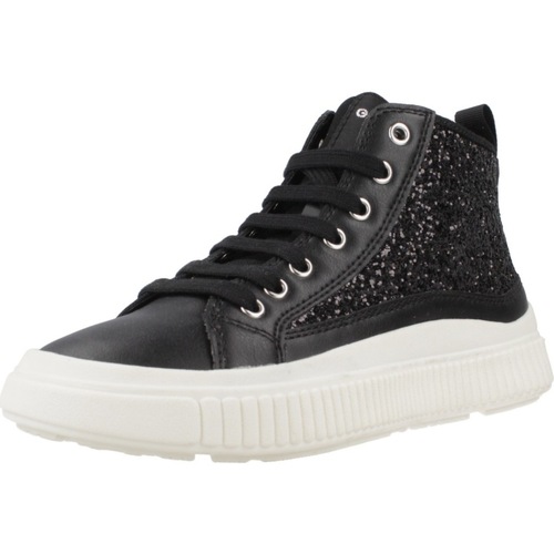 Schuhe Mädchen Sneaker Geox J LAQUINNY Schwarz