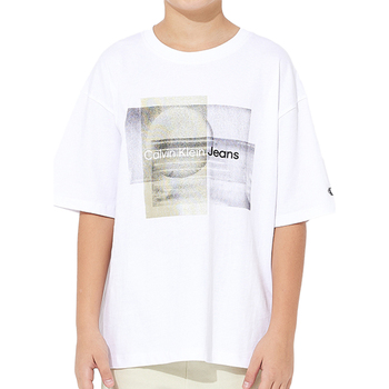 Kleidung Jungen T-Shirts & Poloshirts Calvin Klein Jeans IB0IB02025 Weiss