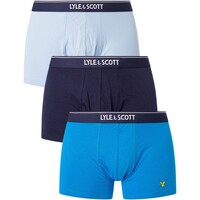 Unterwäsche Herren Boxershorts Lyle & Scott 3er Pack Baumwollstrümpfe Blau