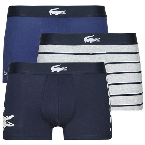 Unterwäsche Herren Boxer Lacoste BACCKO X3 Marine / Weiss / Grau