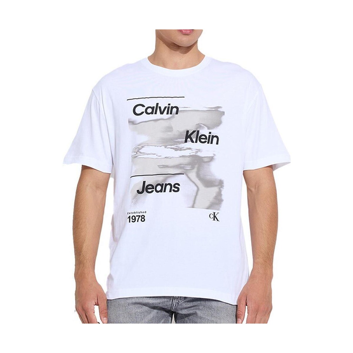 Kleidung Herren T-Shirts & Poloshirts Calvin Klein Jeans J30J325184 Weiss