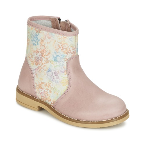 Schuhe Mädchen Boots Citrouille et Compagnie OUGAMO LIBERTY Rosa / Blumenmuster