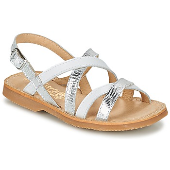 Schuhe Mädchen Sandalen / Sandaletten Citrouille et Compagnie GENTOU Weiss / Silbern