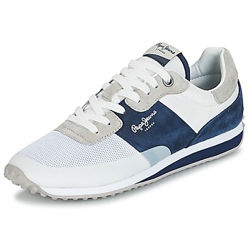 Schuhe Herren Sneaker Low Pepe jeans GARRET SAILOR Weiss / Blau