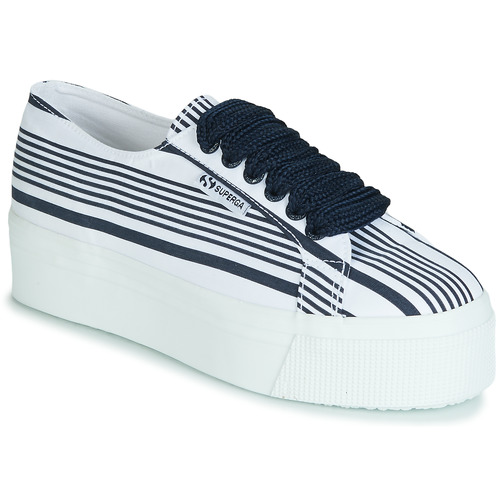 Schuhe Damen Sneaker Low Superga 2790 COT MULTI STRIPE W Weiss