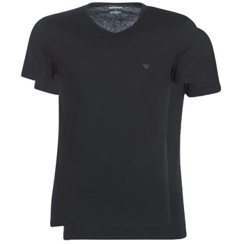 textil Herre T-shirts m. korte ærmer Emporio Armani CC722-PACK DE 2 Sort