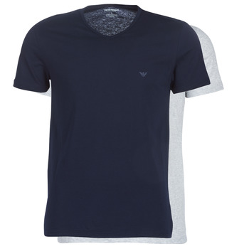 textil Herre T-shirts m. korte ærmer Emporio Armani CC722-PACK DE 2 Marineblå / Grå