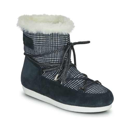 Sko Dame Vinterstøvler Moon Boot MOON BOOT FAR SIDE LOW FUR TARTAN Marineblå